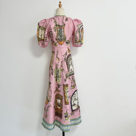 Alemais Monte printed flax midi dress - Picture 4 of 12